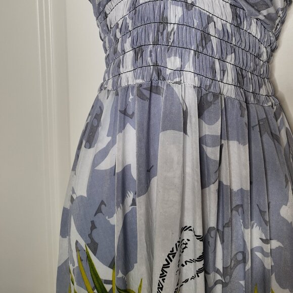 Hibiscus flower Y2K swim suit cover up halter dress Size M - Picture 9 of 12